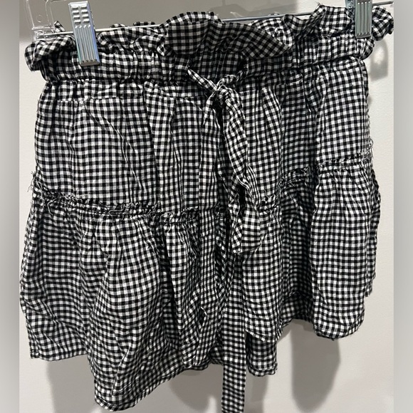 Skylar + Madison Gingham Black and White Ruffle Shorts Elastic Waist Size S - Picture 1 of 9